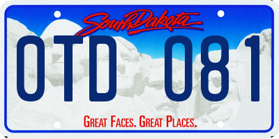 SD license plate 0TDO81