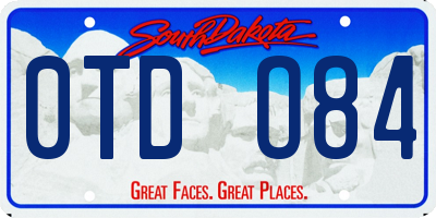 SD license plate 0TDO84
