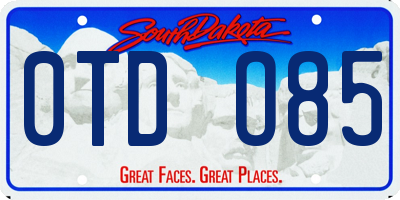 SD license plate 0TDO85