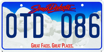 SD license plate 0TDO86