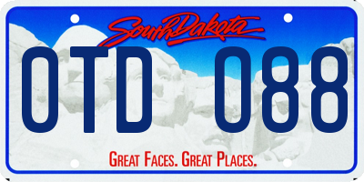 SD license plate 0TDO88