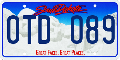 SD license plate 0TDO89