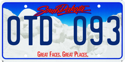 SD license plate 0TDO93