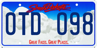 SD license plate 0TDO98