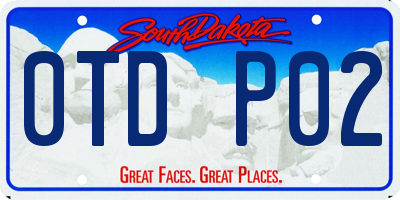 SD license plate 0TDP02