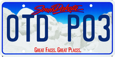 SD license plate 0TDP03