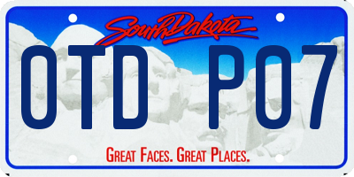 SD license plate 0TDP07