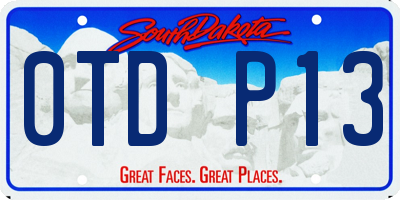SD license plate 0TDP13