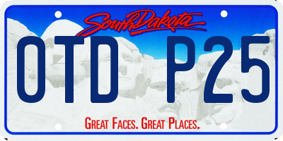 SD license plate 0TDP25