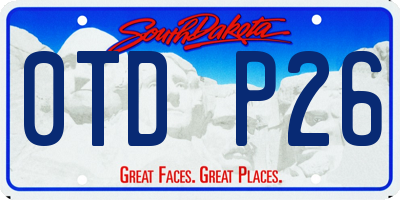 SD license plate 0TDP26