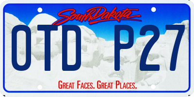 SD license plate 0TDP27