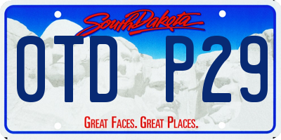 SD license plate 0TDP29