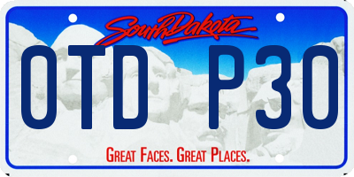 SD license plate 0TDP30
