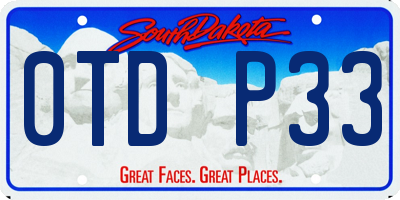 SD license plate 0TDP33