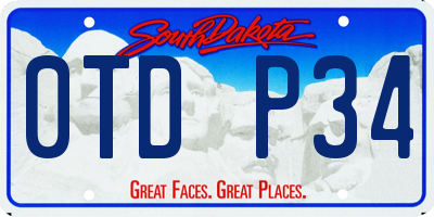 SD license plate 0TDP34