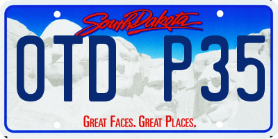SD license plate 0TDP35