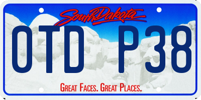 SD license plate 0TDP38