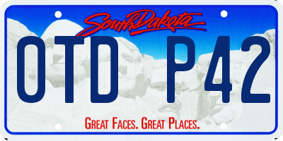 SD license plate 0TDP42