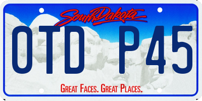 SD license plate 0TDP45