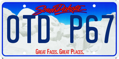 SD license plate 0TDP67