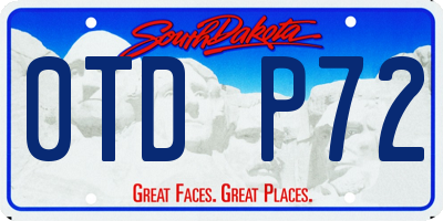 SD license plate 0TDP72