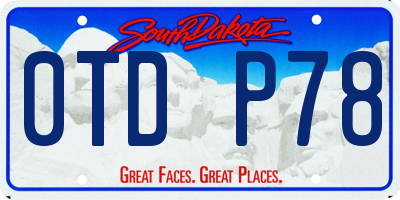 SD license plate 0TDP78