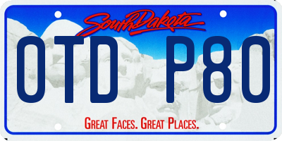 SD license plate 0TDP80