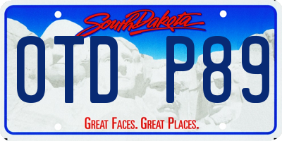 SD license plate 0TDP89