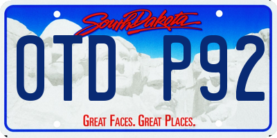 SD license plate 0TDP92