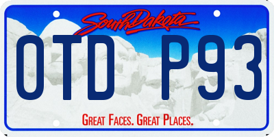 SD license plate 0TDP93