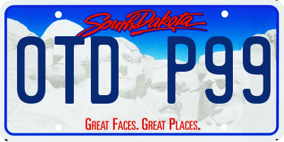 SD license plate 0TDP99