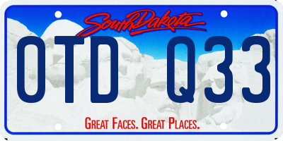 SD license plate 0TDQ33
