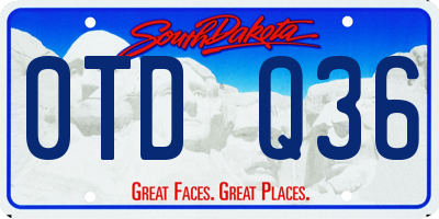 SD license plate 0TDQ36