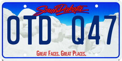 SD license plate 0TDQ47