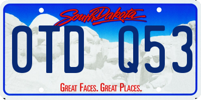 SD license plate 0TDQ53