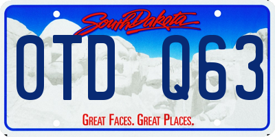 SD license plate 0TDQ63