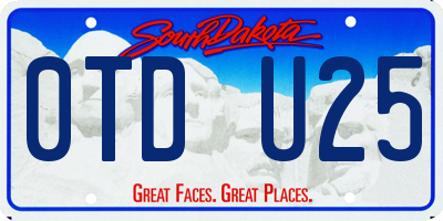 SD license plate 0TDU25