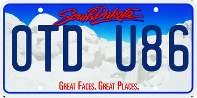 SD license plate 0TDU86
