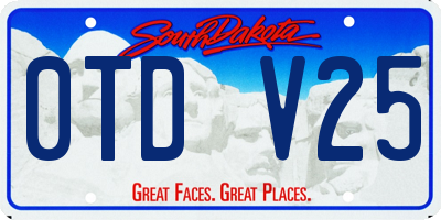 SD license plate 0TDV25