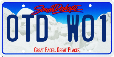 SD license plate 0TDW01