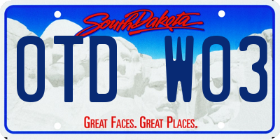 SD license plate 0TDW03