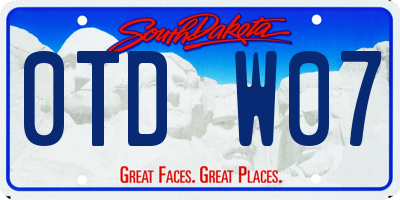 SD license plate 0TDW07