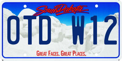 SD license plate 0TDW12