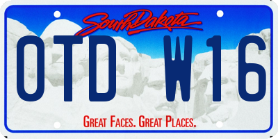 SD license plate 0TDW16