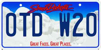 SD license plate 0TDW20