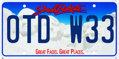 SD license plate 0TDW33