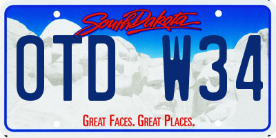 SD license plate 0TDW34