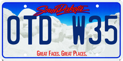 SD license plate 0TDW35