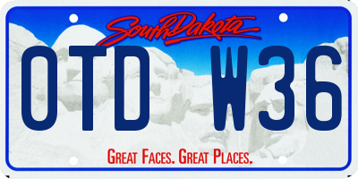 SD license plate 0TDW36