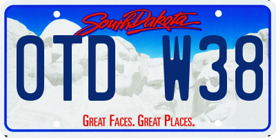 SD license plate 0TDW38